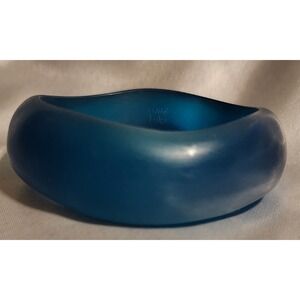 Polka Luka Resin Bangle Bracelet Teal Blue Chunky Translucent Matte Stackable